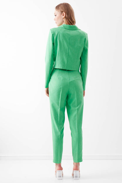 HIGH WAIST CROP CLIP TROUSERS