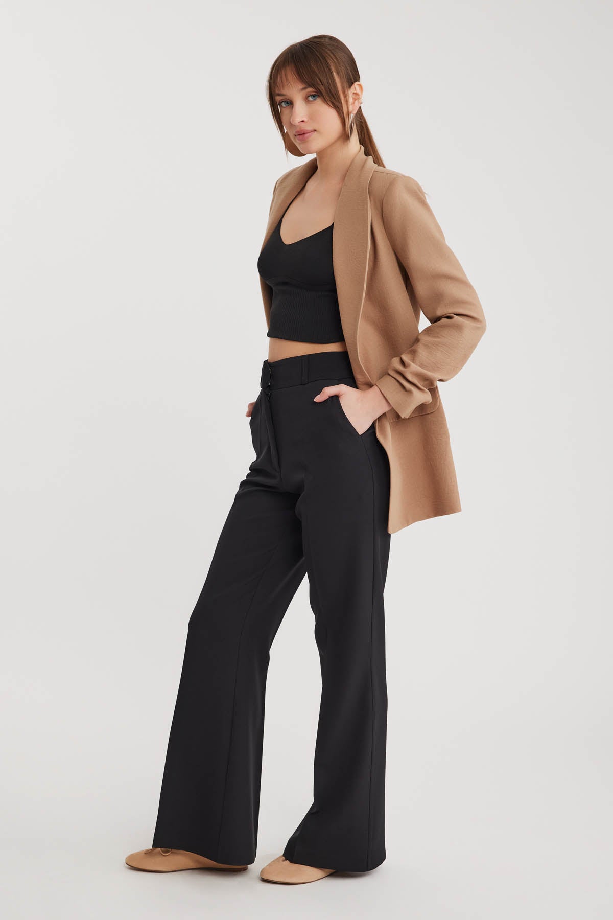 HIGH WAIST SPANISH CLOTH TROUSERS