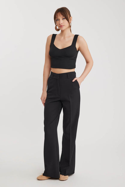 HIGH WAIST SPANISH CLOTH TROUSERS