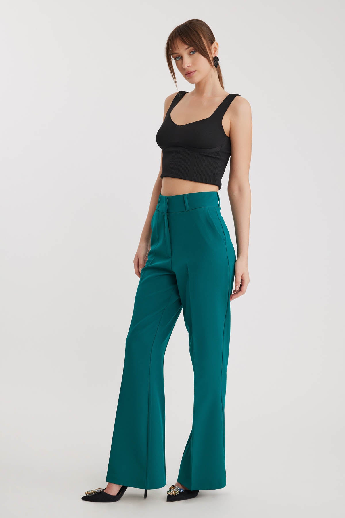 HIGH WAIST SPANISH CLOTH TROUSERS