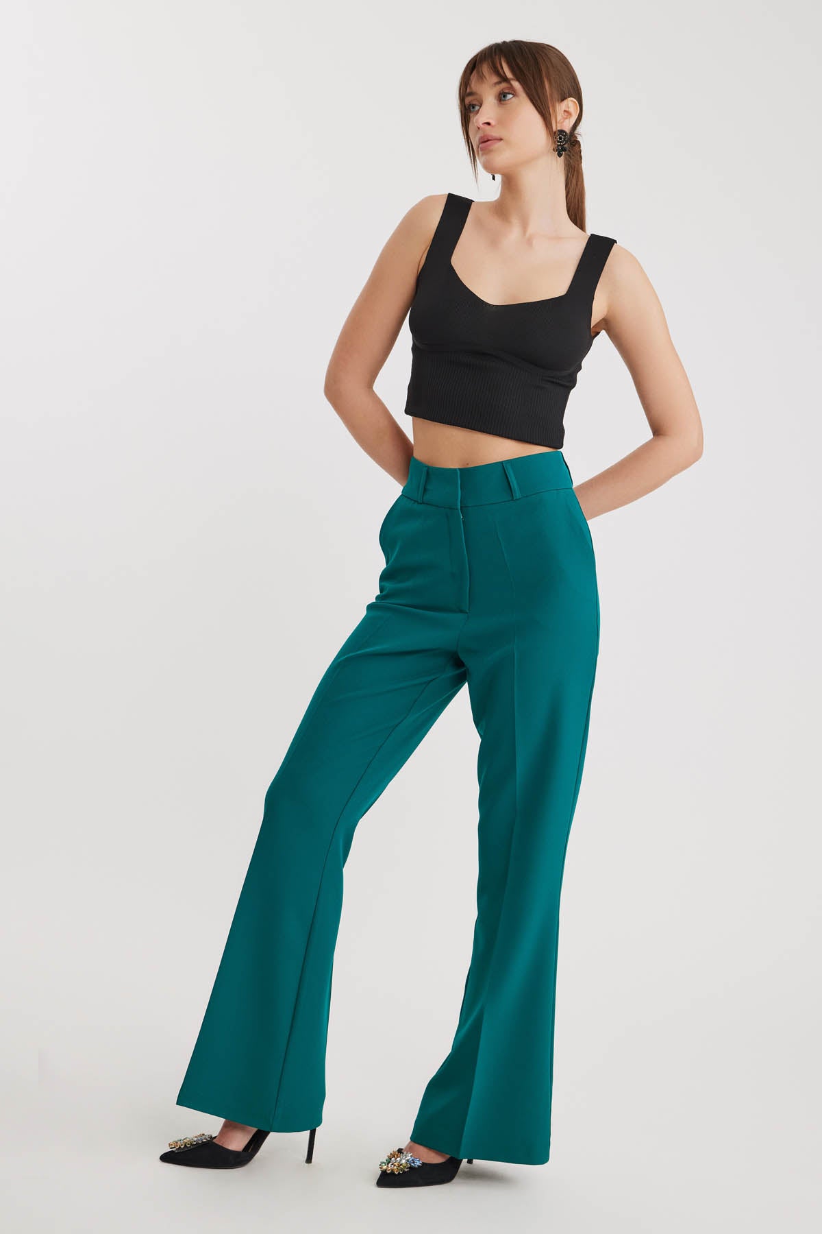 HIGH WAIST SPANISH CLOTH TROUSERS
