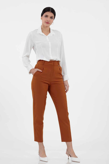HIGH WAIST FABRIC TROUSERS