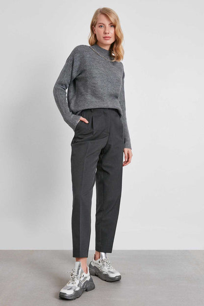 HIGH WAIST FABRIC TROUSERS