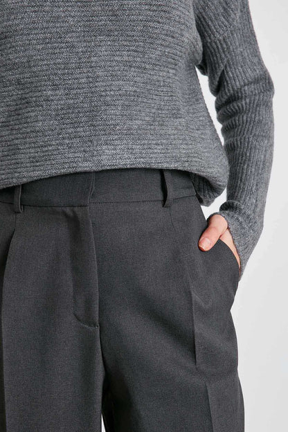 HIGH WAIST FABRIC TROUSERS