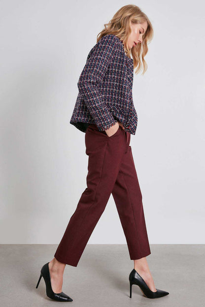 HIGH WAIST FABRIC TROUSERS