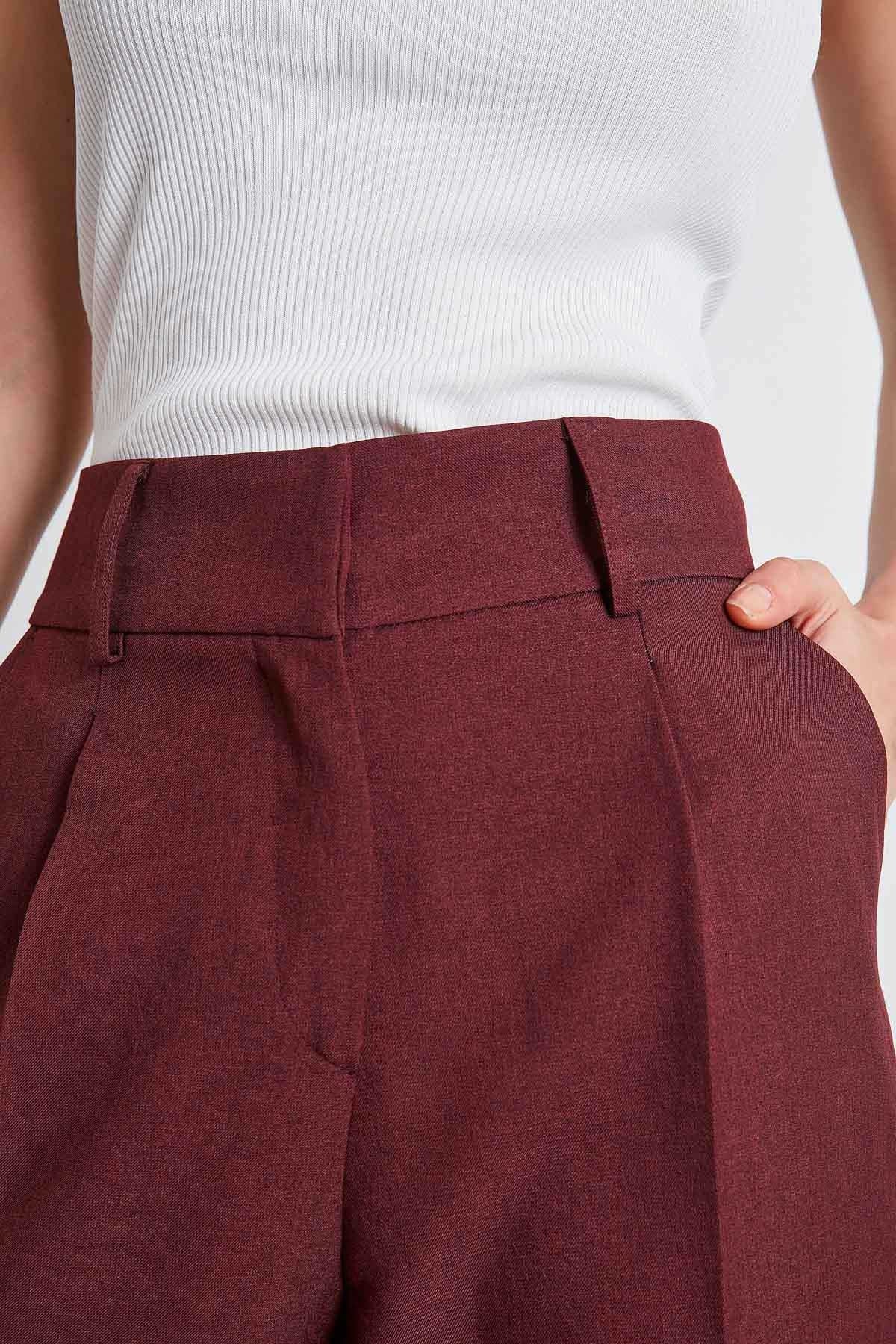 HIGH WAIST FABRIC TROUSERS
