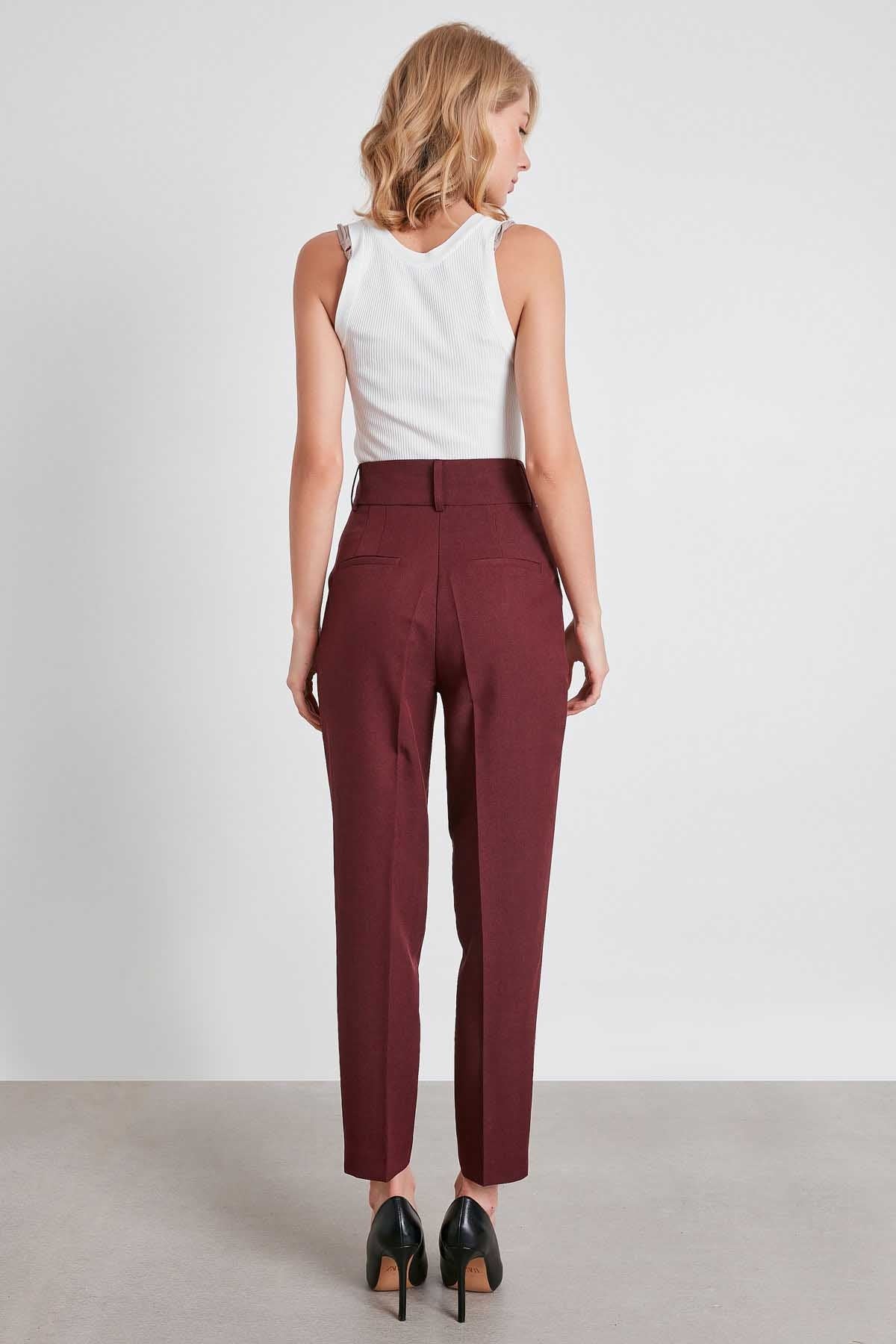 HIGH WAIST FABRIC TROUSERS