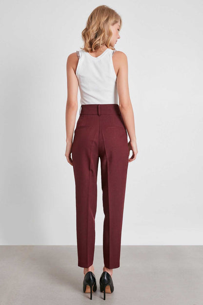HIGH WAIST FABRIC TROUSERS