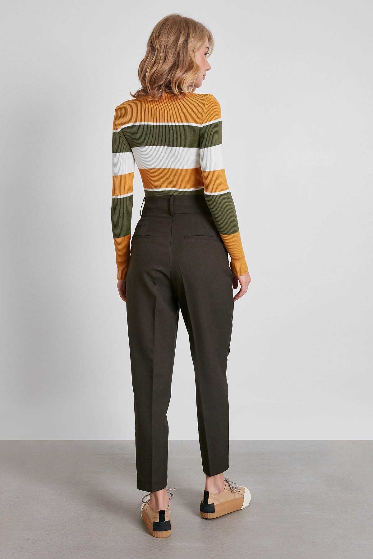 HIGH WAIST FABRIC TROUSERS