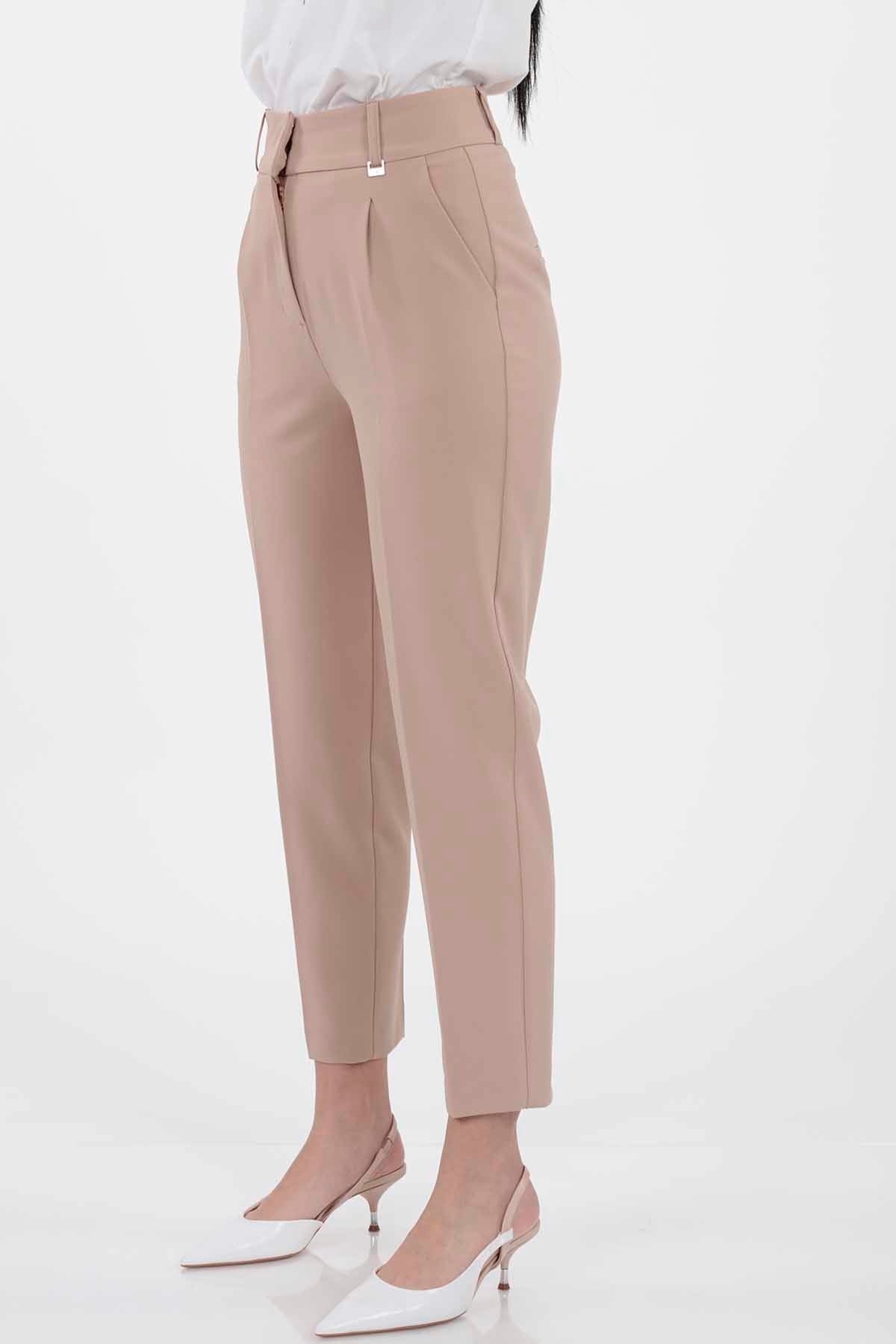 HIGH WAIST FABRIC TROUSERS
