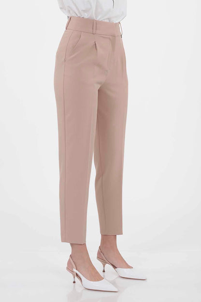 HIGH WAIST FABRIC TROUSERS
