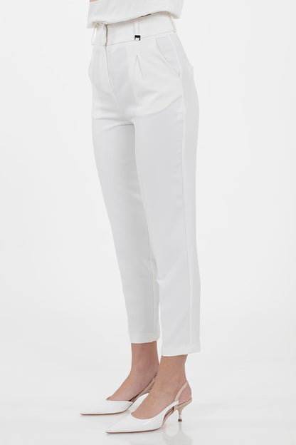 HIGH WAIST FABRIC TROUSERS