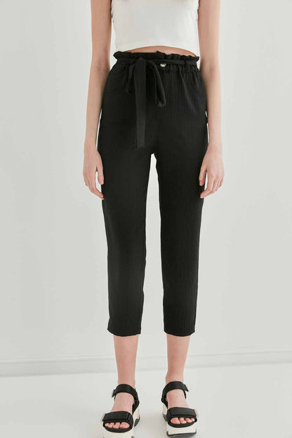 CROP TROUSERS WITH HIGH WAIST BELT ARCHES