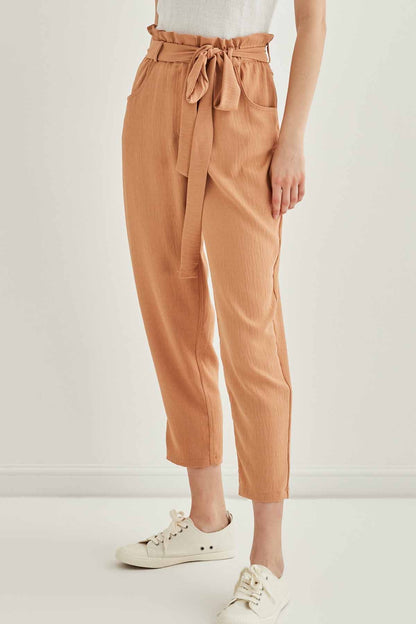 CROP TROUSERS WITH HIGH WAIST BELT ARCHES