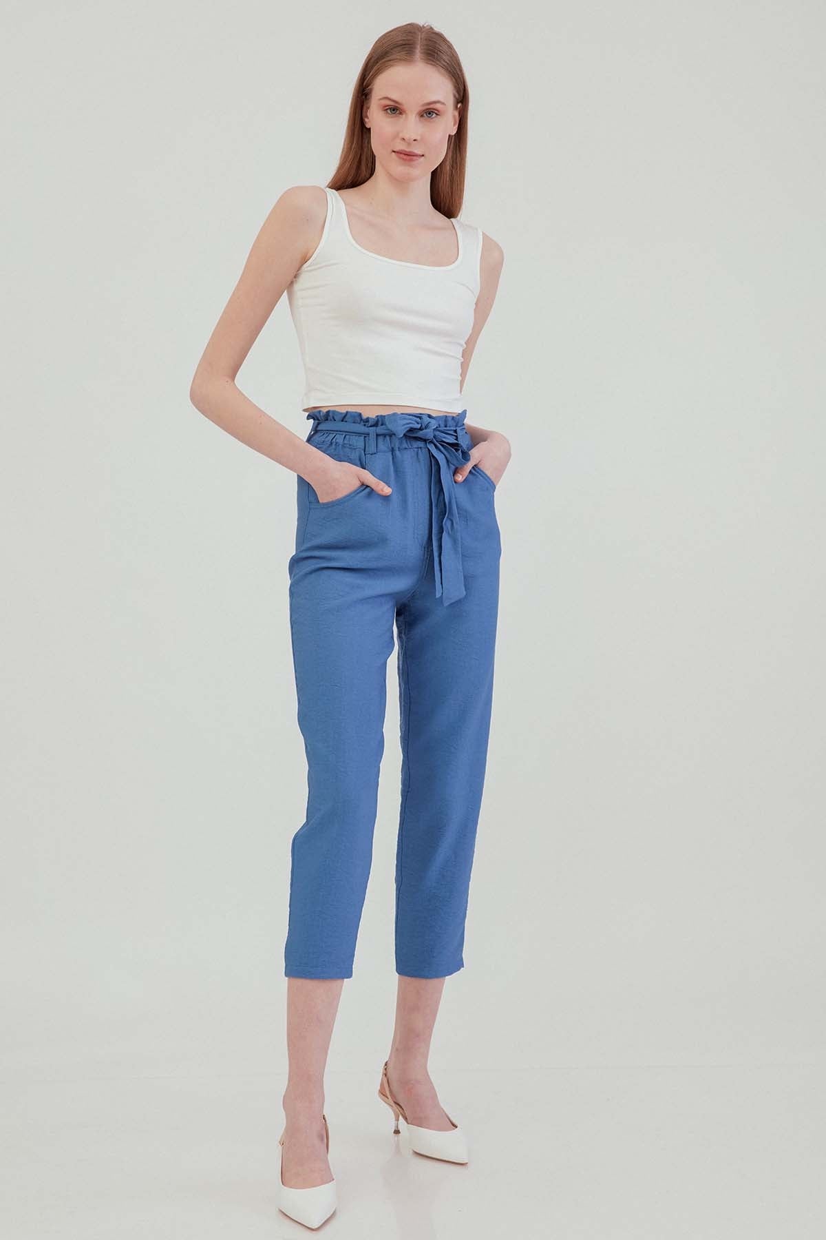 CROP TROUSERS WITH HIGH WAIST BELT ARCHES
