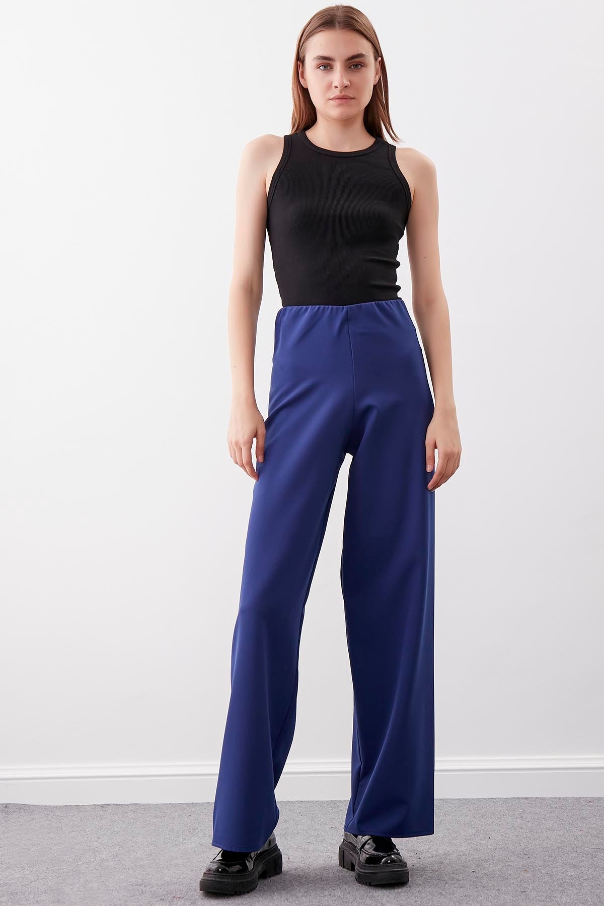 HIGH-WAIST PALAZZO TROUSERS