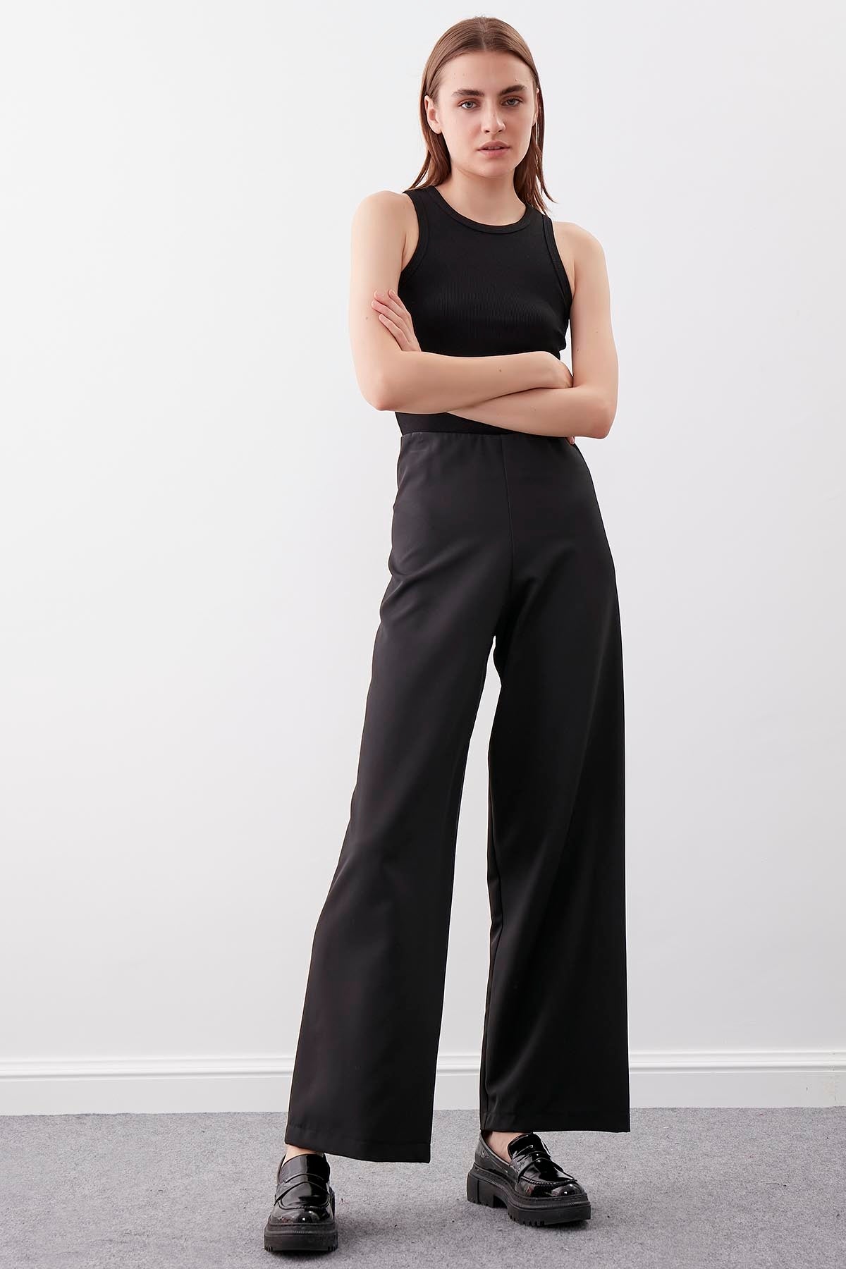 HIGH-WAIST PALAZZO TROUSERS