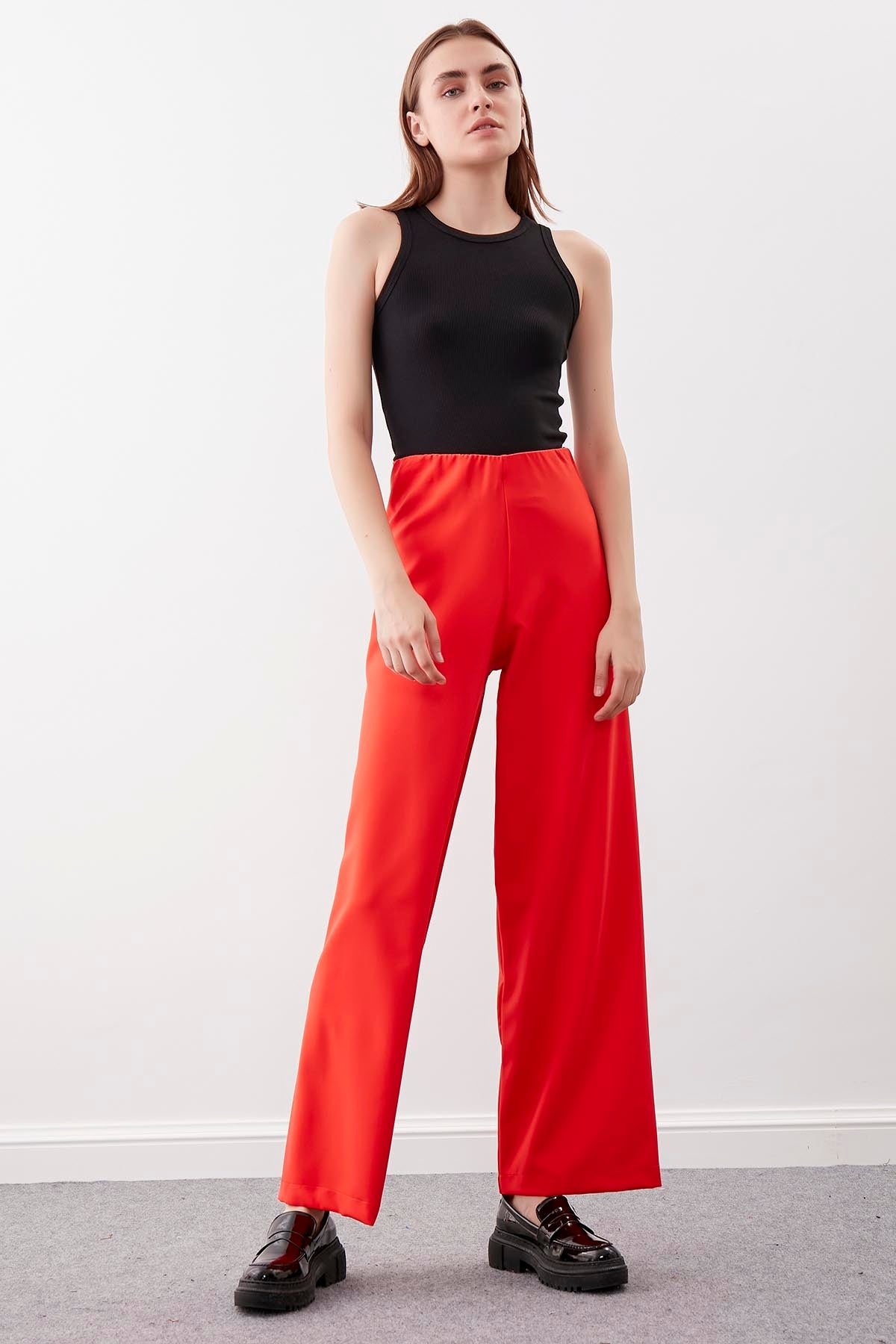 HIGH-WAIST PALAZZO TROUSERS