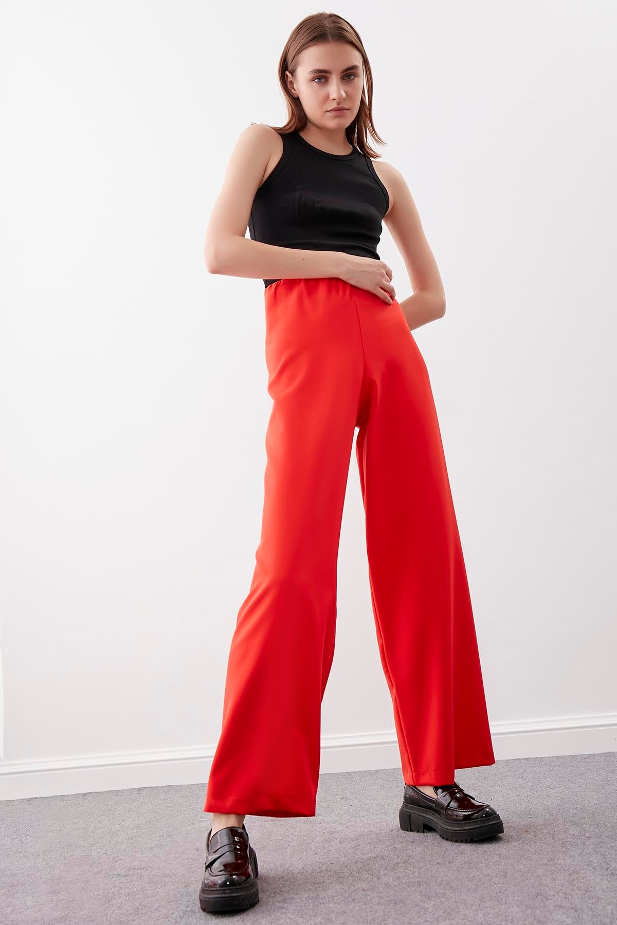 HIGH-WAIST PALAZZO TROUSERS