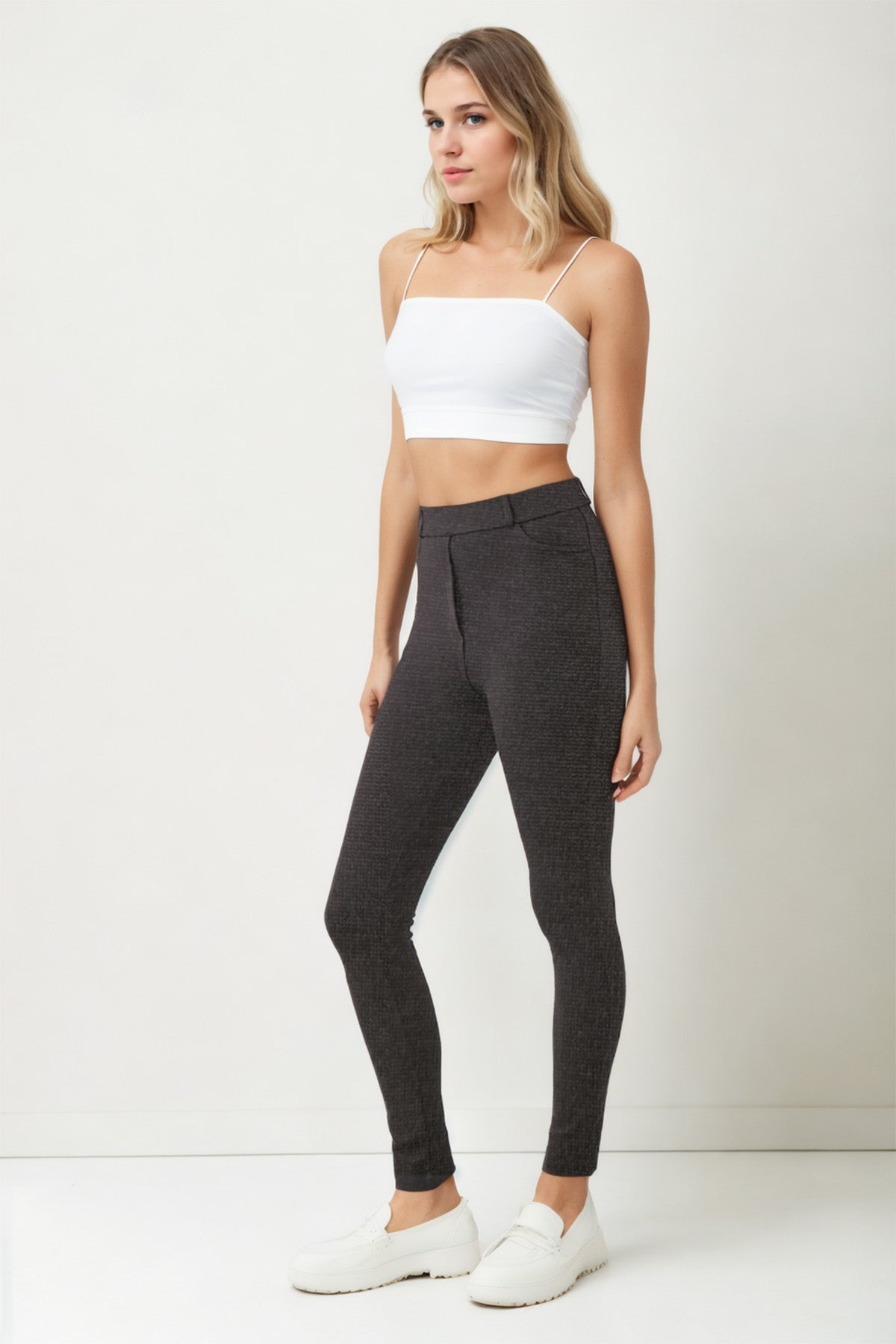 HIGH-WAIST TIGHTS TROUSERS