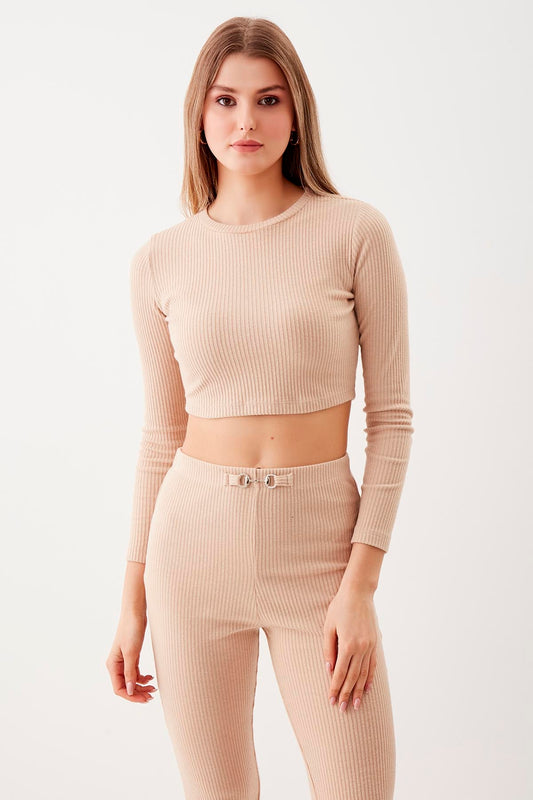 ROUND COLLAR CROP BLOUSE