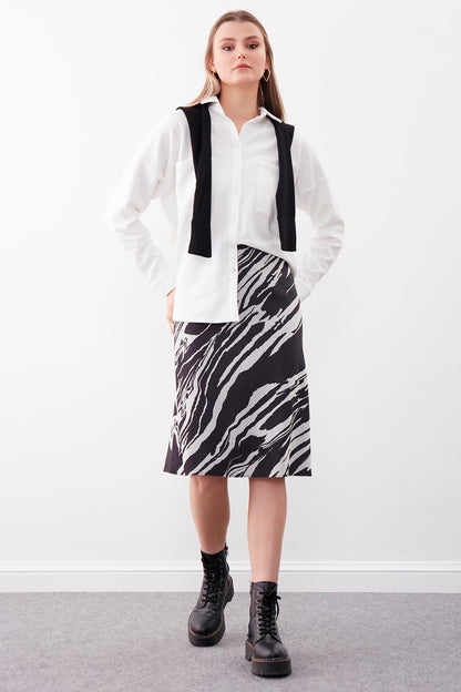 ZEBRA PATTERN WAIST SKIRT