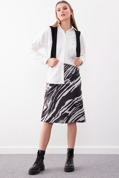 ZEBRA PATTERN WAIST SKIRT