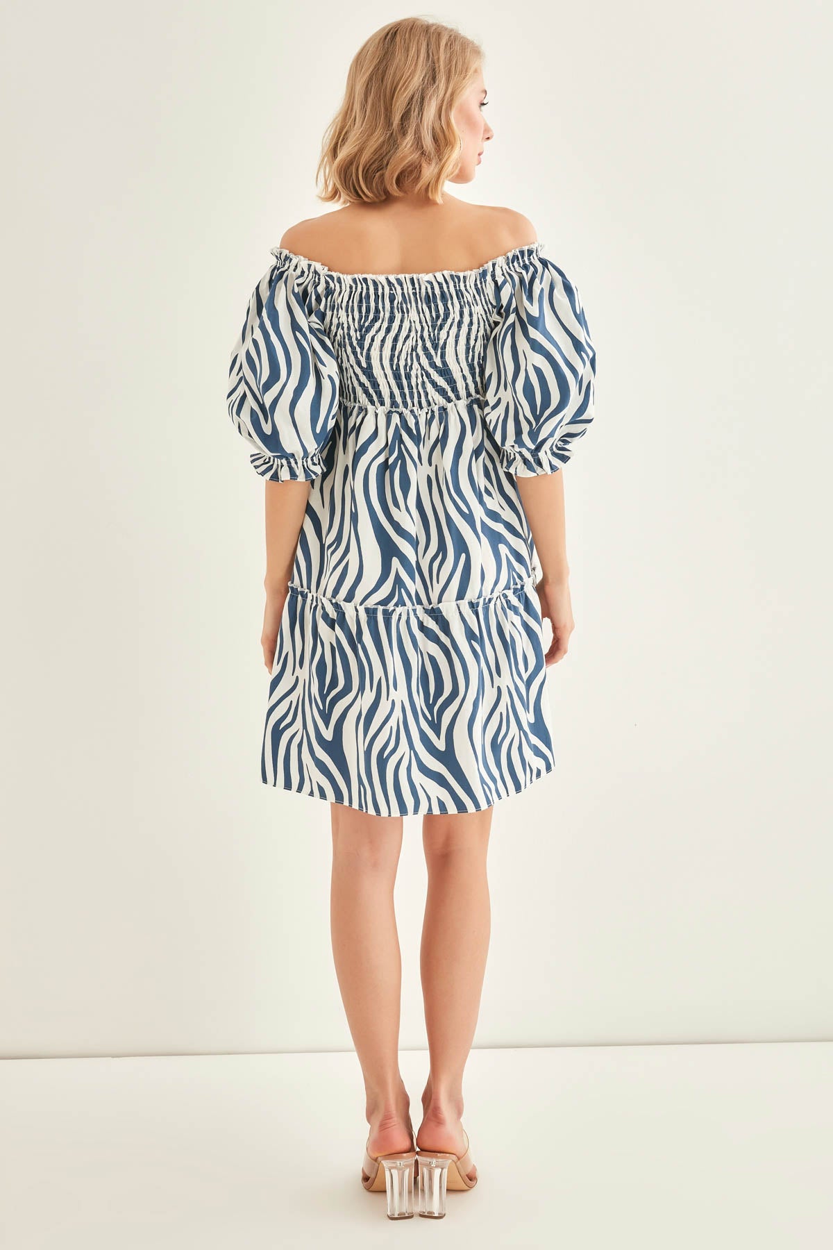ZEBRA DESCENT COILED DRESS