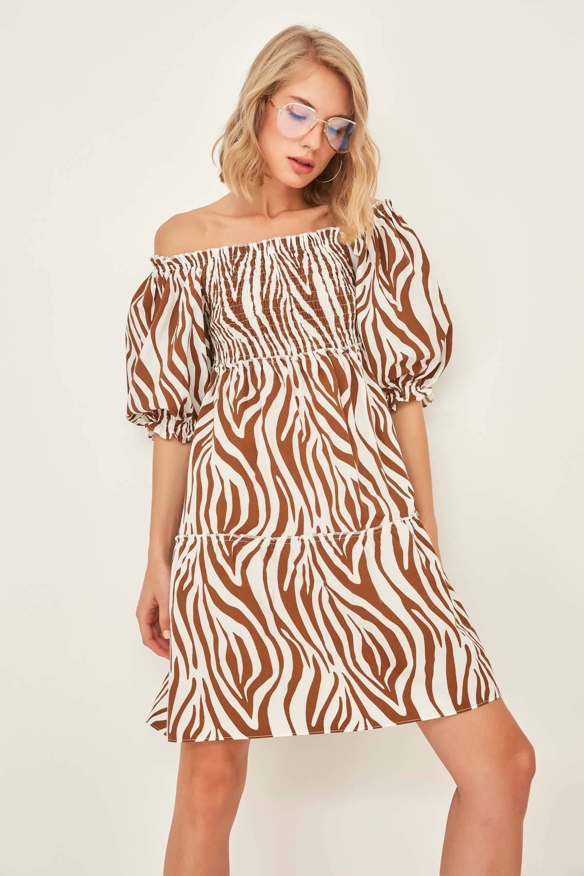 ZEBRA DESCENT COILED DRESS