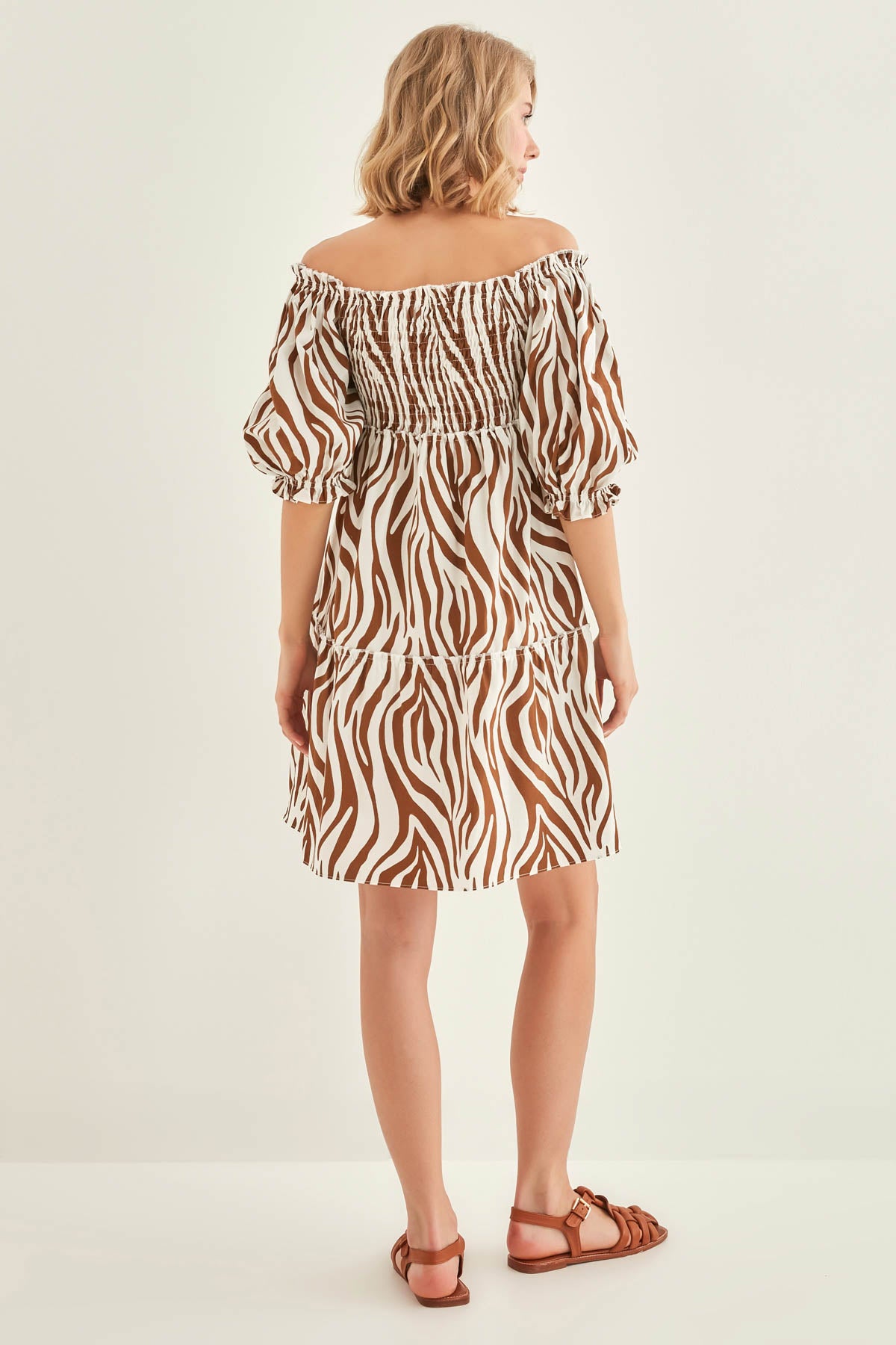 ZEBRA DESCENT COILED DRESS