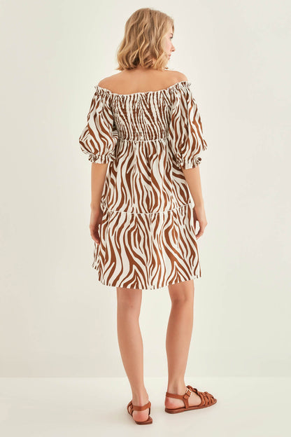 ZEBRA DESCENT COILED DRESS
