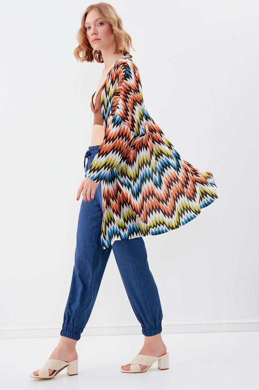 ZIGZAG-PATTERNED LOOSE CARDIGAN