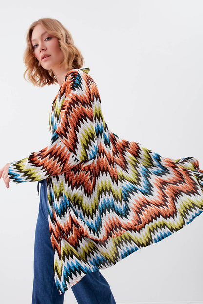 ZIGZAG-PATTERNED LOOSE CARDIGAN