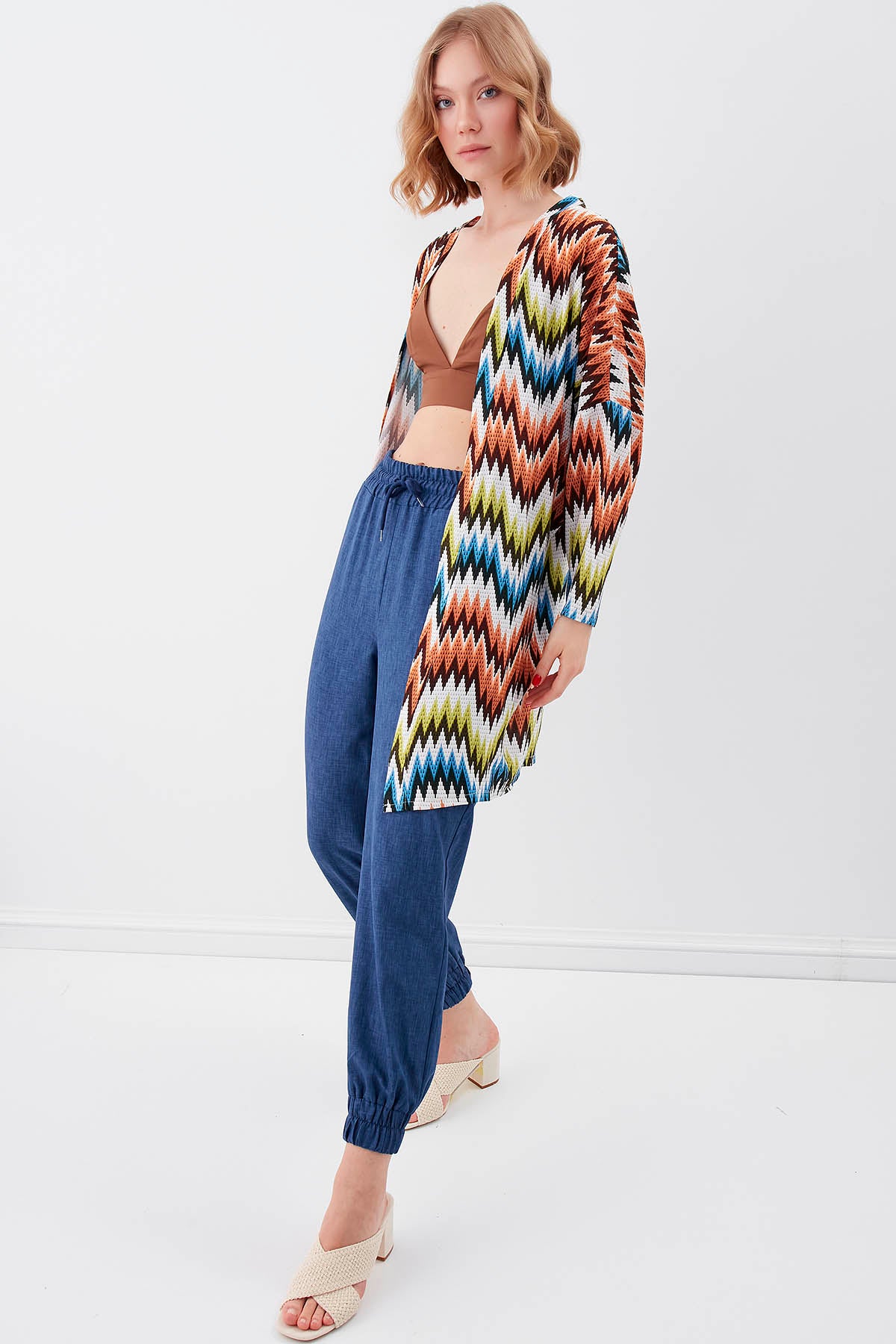 ZIGZAG-PATTERNED LOOSE CARDIGAN