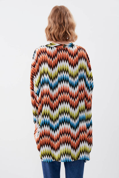ZIGZAG-PATTERNED LOOSE CARDIGAN